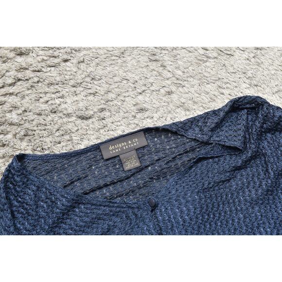 Lane Bryant Blue Cardigan Plus Size 22/24 Acetate 3 Button Front Knit Long - Picture 8 of 8